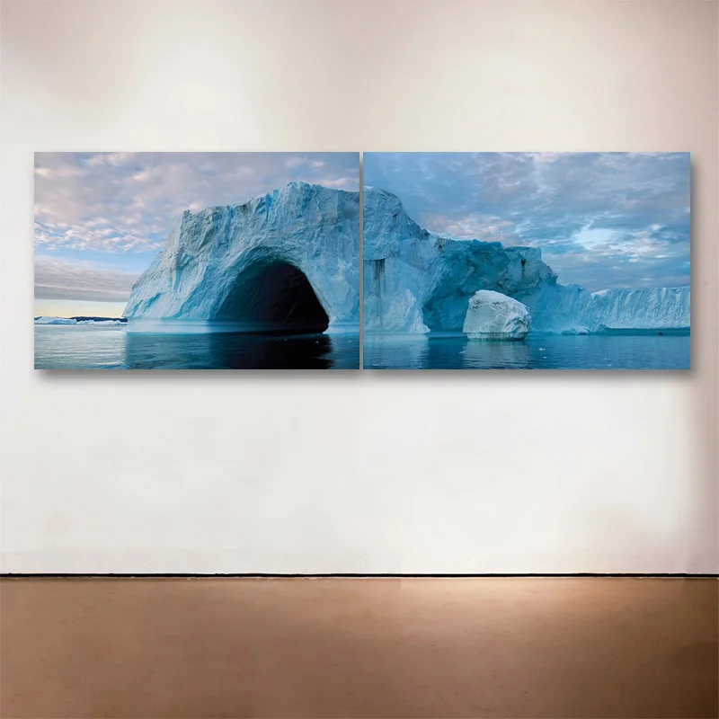 Greenland Isfjord Diptych, 2006 - 2015 Medium: Sublimation on Aluminum Dimensions: 24 x 72 inches (24 x 36 inches each) Edition of 6 + 2 Artist Proofs