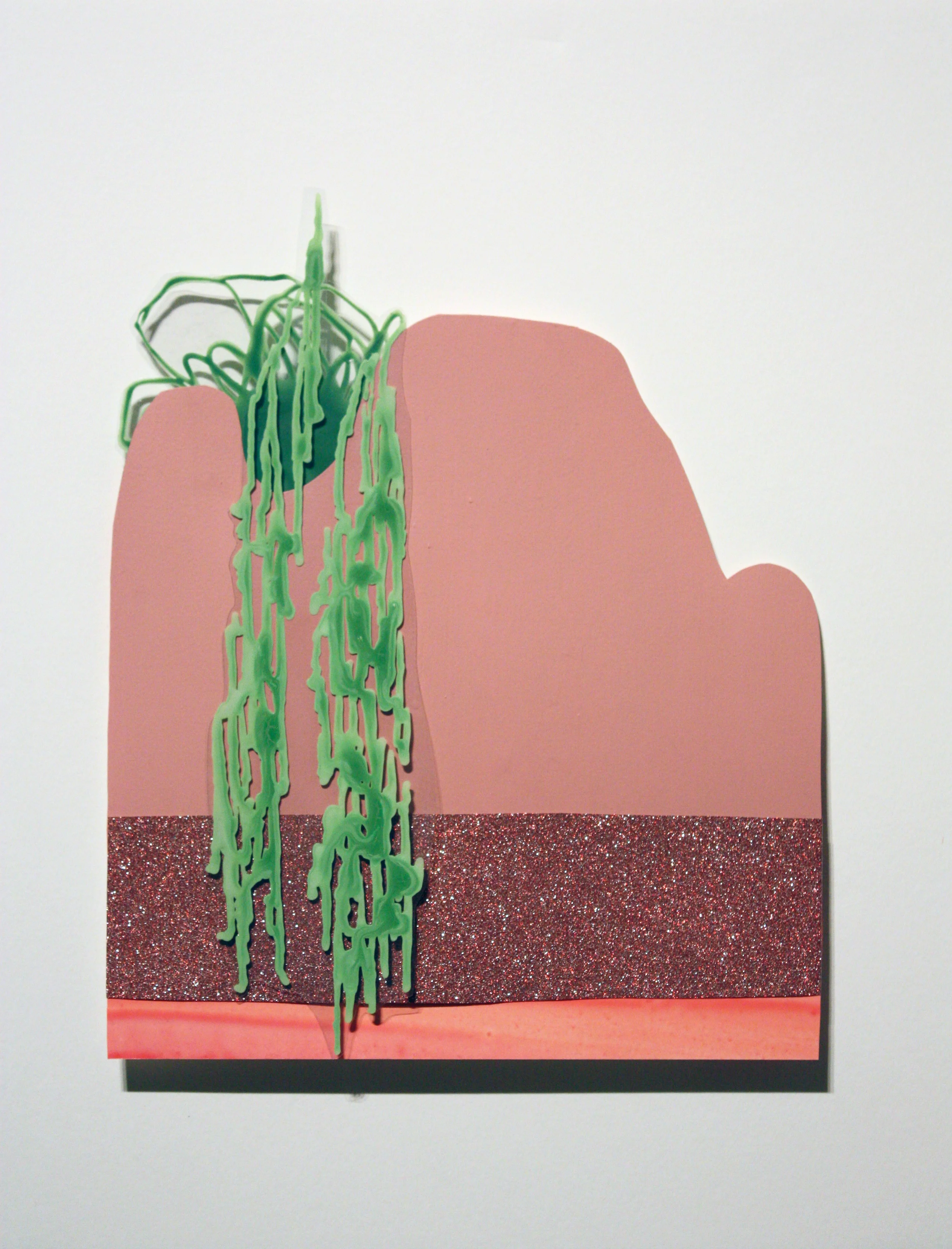 Disco Desert acrylic on Duralar and paper, glitter paper 11 x 7 inches 2011
