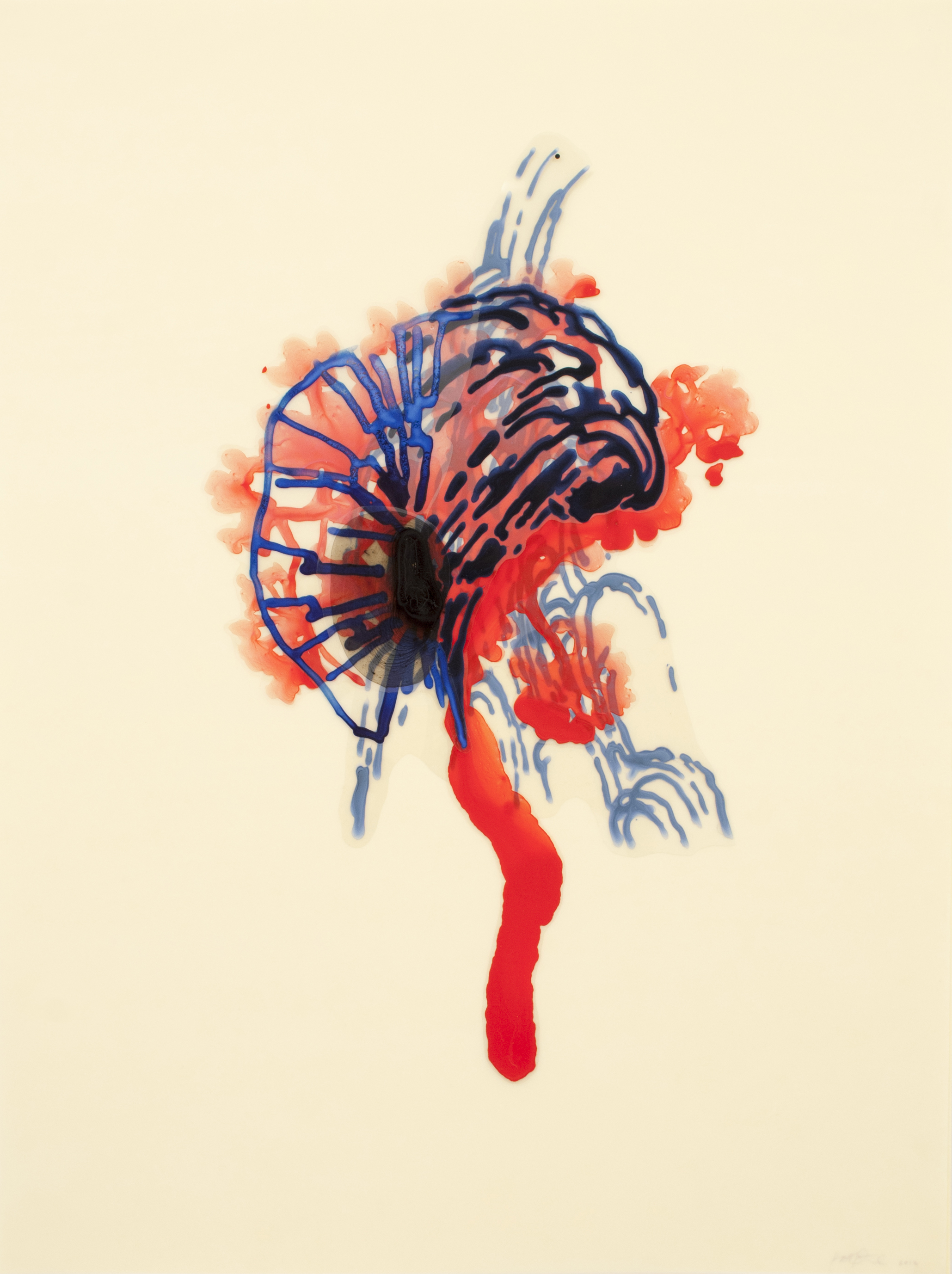 Datura (Other World) acrylic on Duralar, poly paper, and tracing paper 24" x 18" 2013