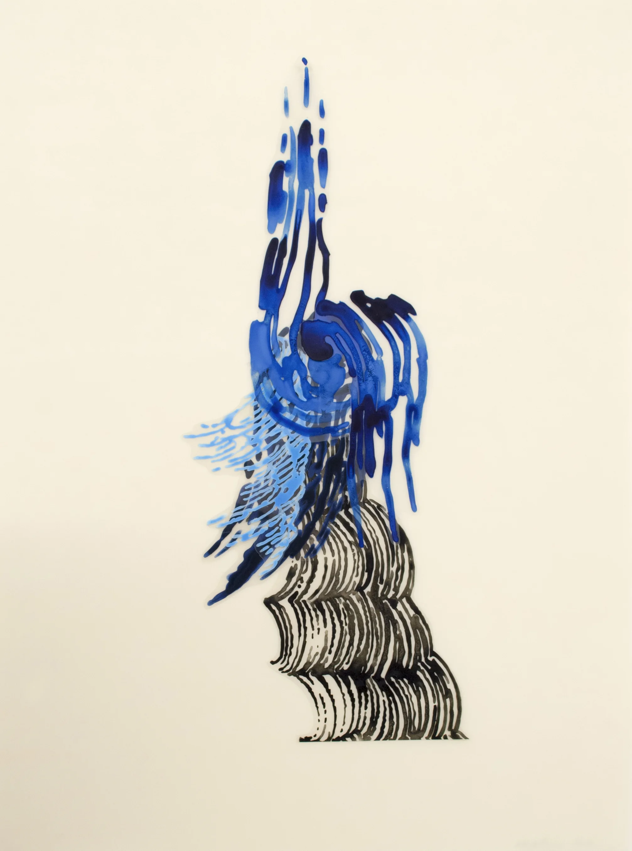   Spiral Jetty (Other World)  acrylic on Duralar and tracing paper 24&nbsp;x 18 inches 2013 