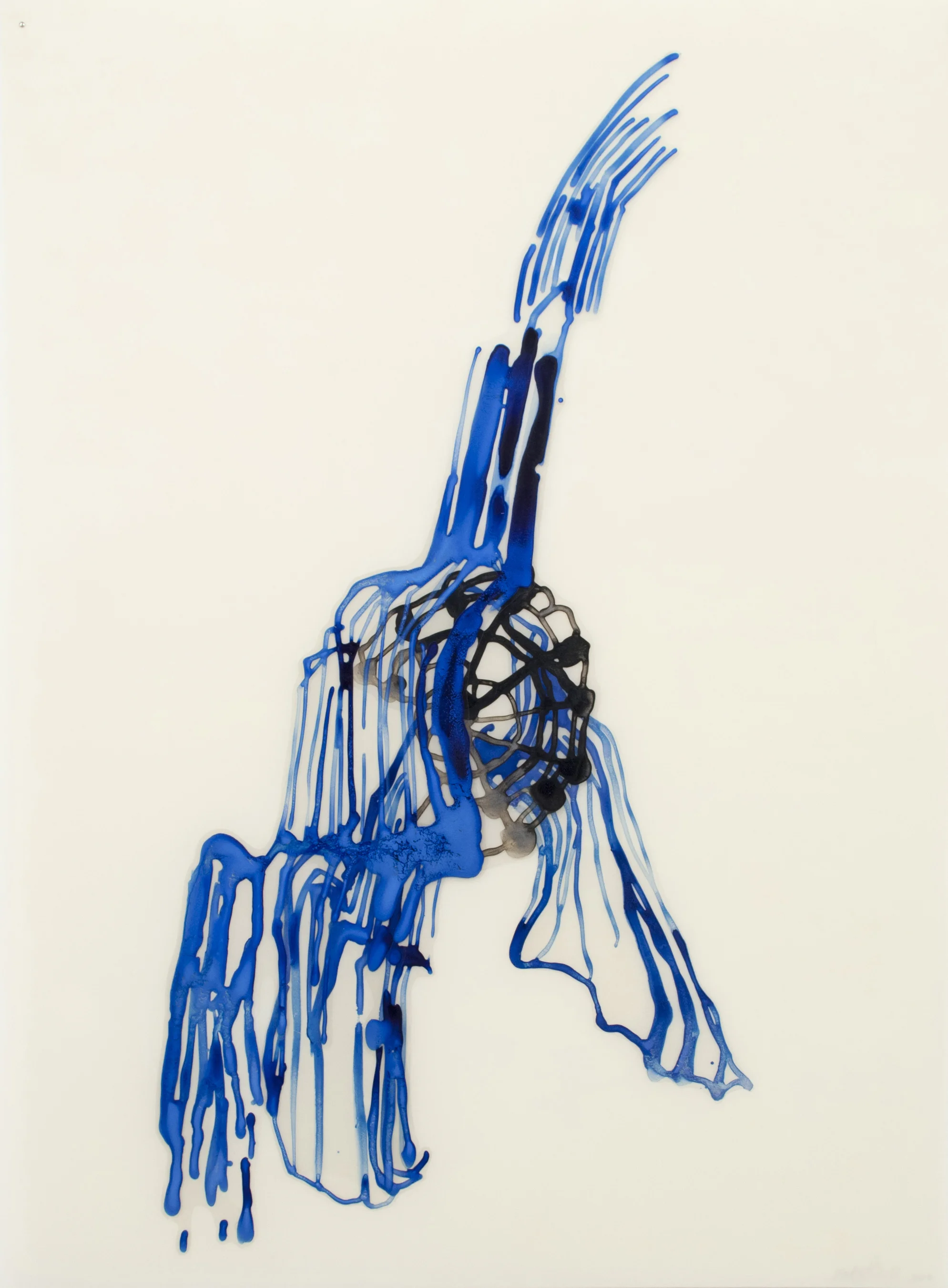 water wheel (Other World) acrylic on Duralar, paper and tracing paper 24 x 18 inches 2013