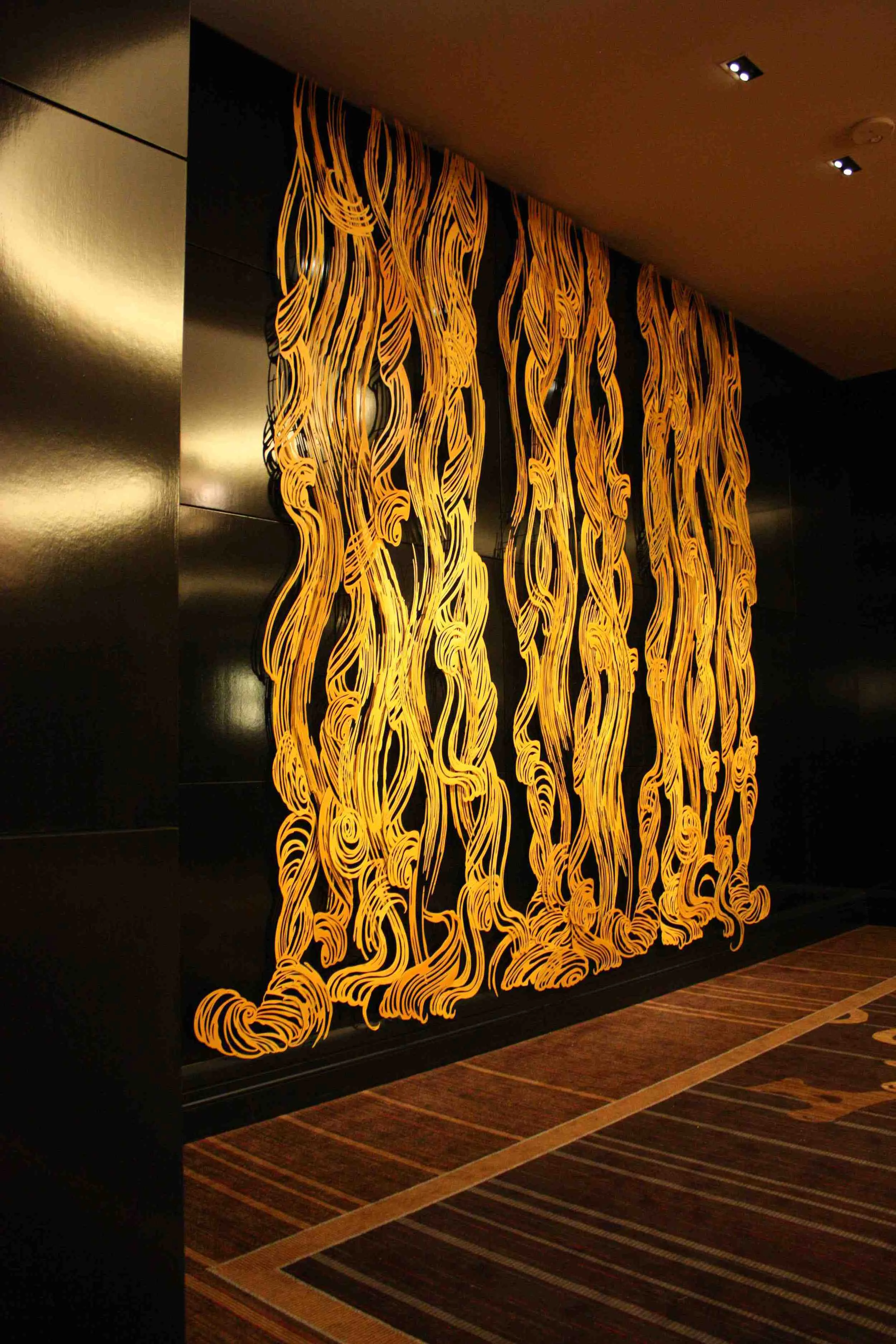 Cascade (Curls) A fantastical outpouring; a meditation on the multiple meanings of the word "fall". The Cosmopolitan, Las Vegas, NV 15 X 15 feet x 3 inches acrylic on aluminum 2010