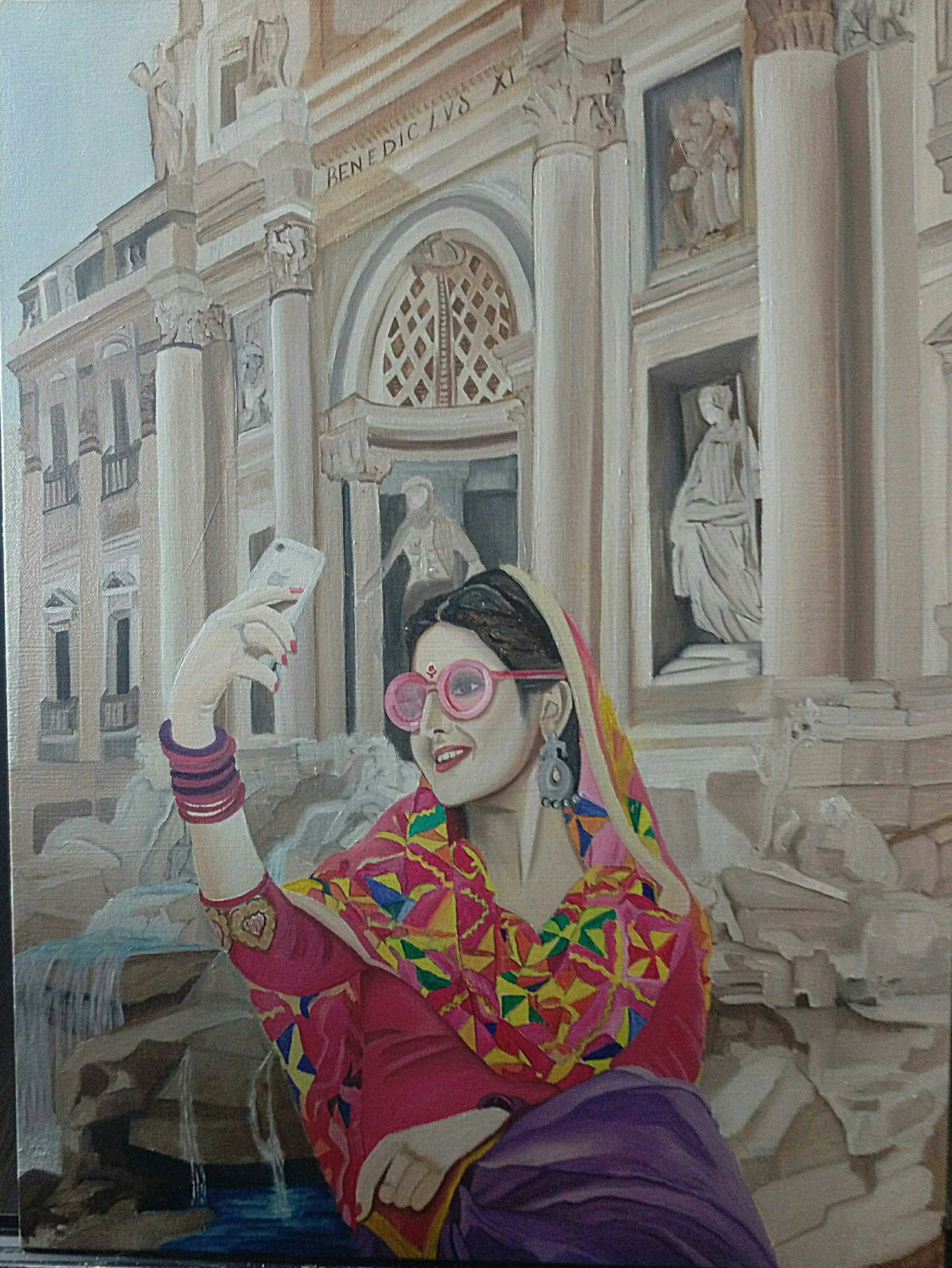 Kamli at Trevi Fountain in Rome