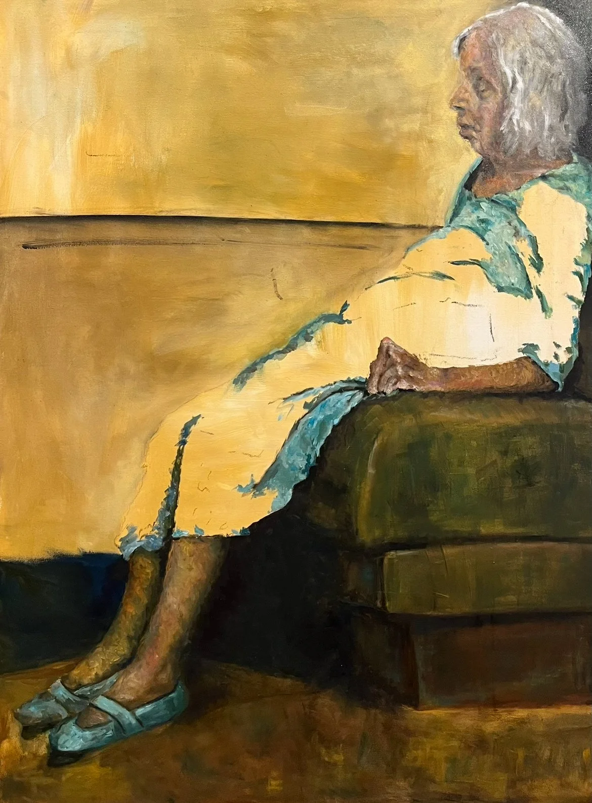 Passing , 2025, Oil & Charcoal on Canvas, 48X36 inches.jpg
