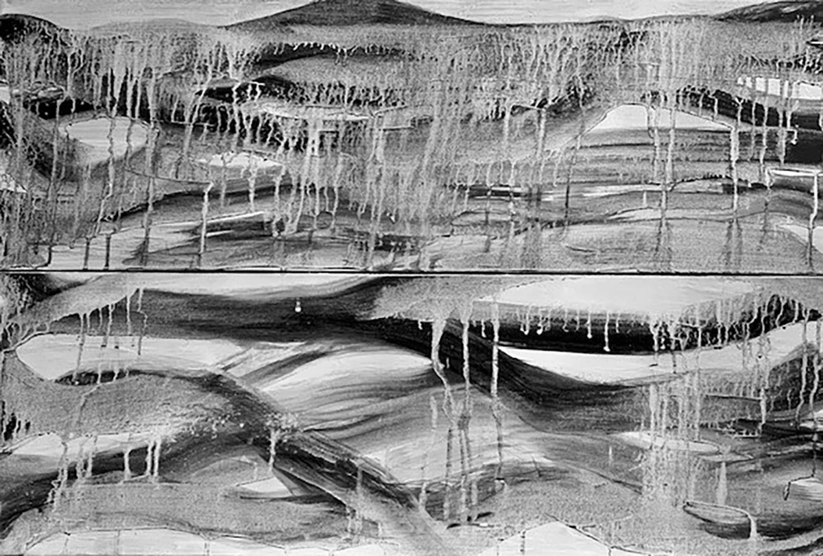 HEALING FLOW, acrylic and gels on canvas, dyptich, 24in.x36in.jpg