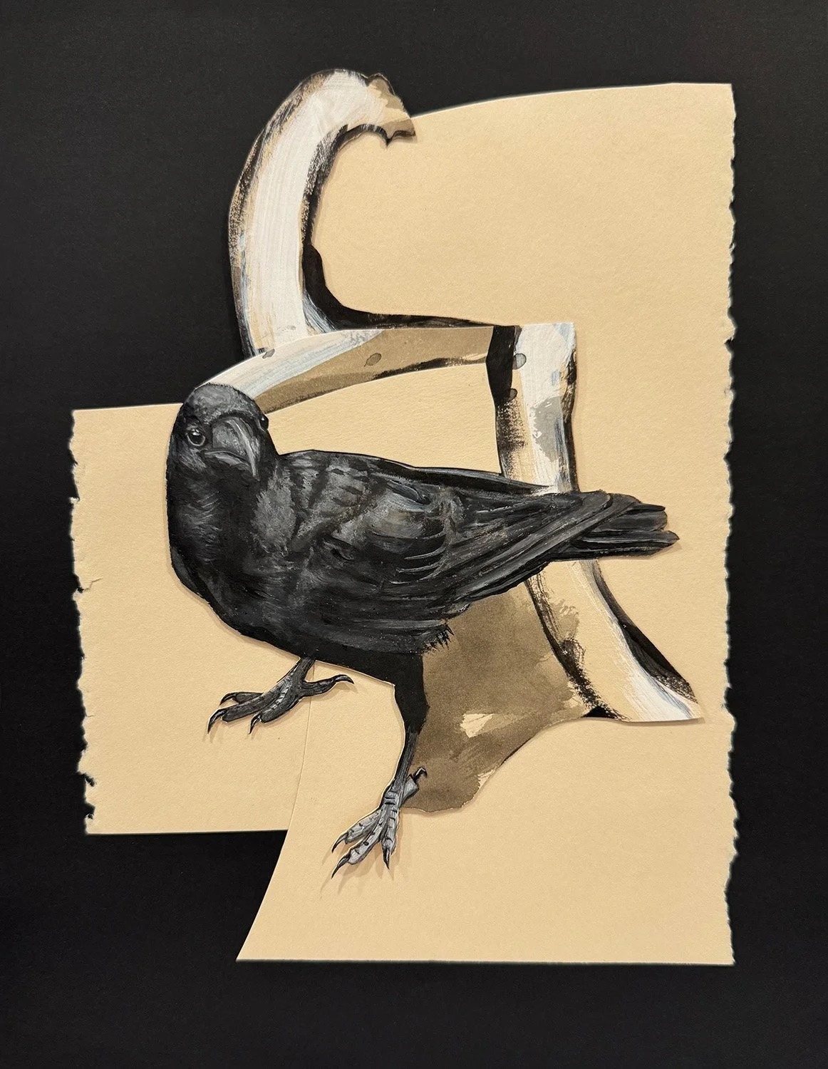 CROW WITH BRANCHES_Acrylic and ink on paper collage [unsharpened]_11_ x 8.5_ unframed (2026).jpg