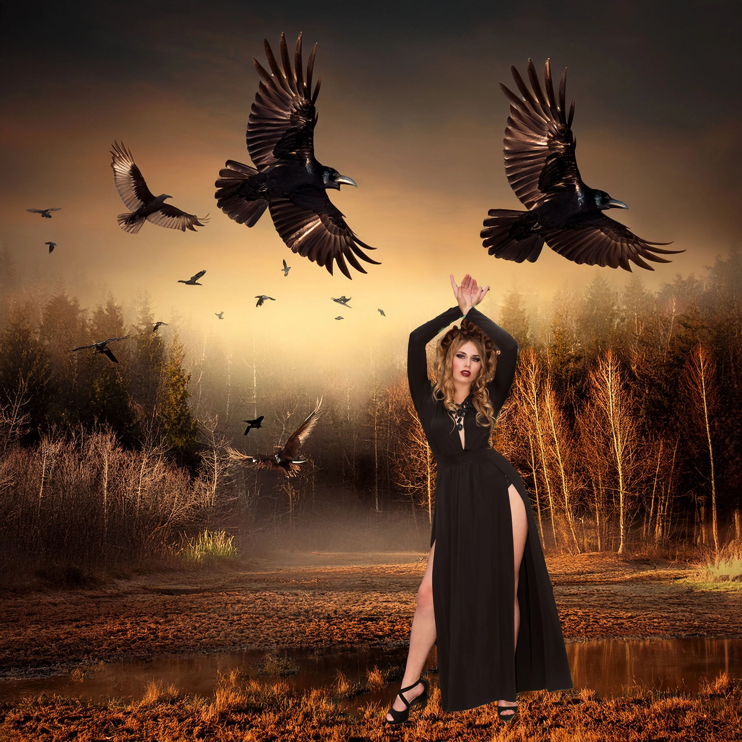 FOREST BEAUTY WITH FLYING RAVENS.jpg