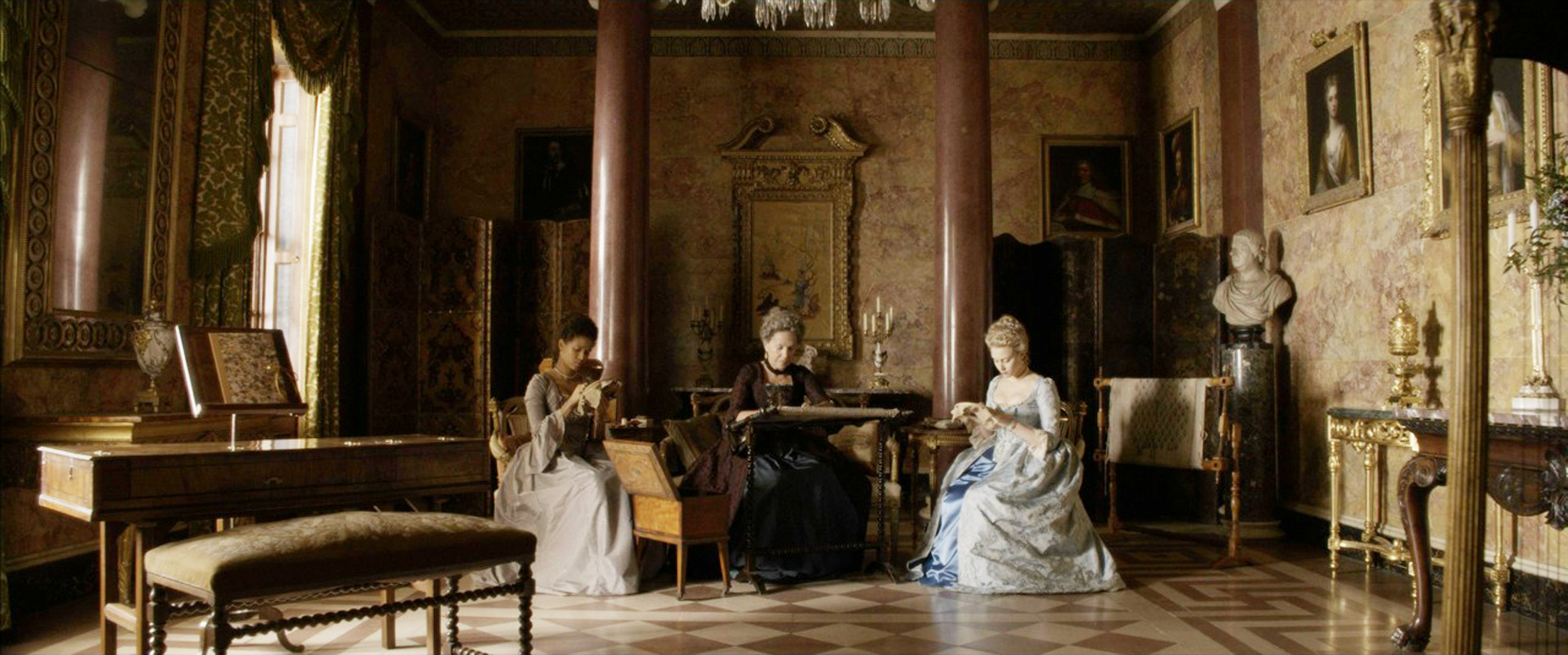 Dressed location for the music room in Bloomsbury Square.