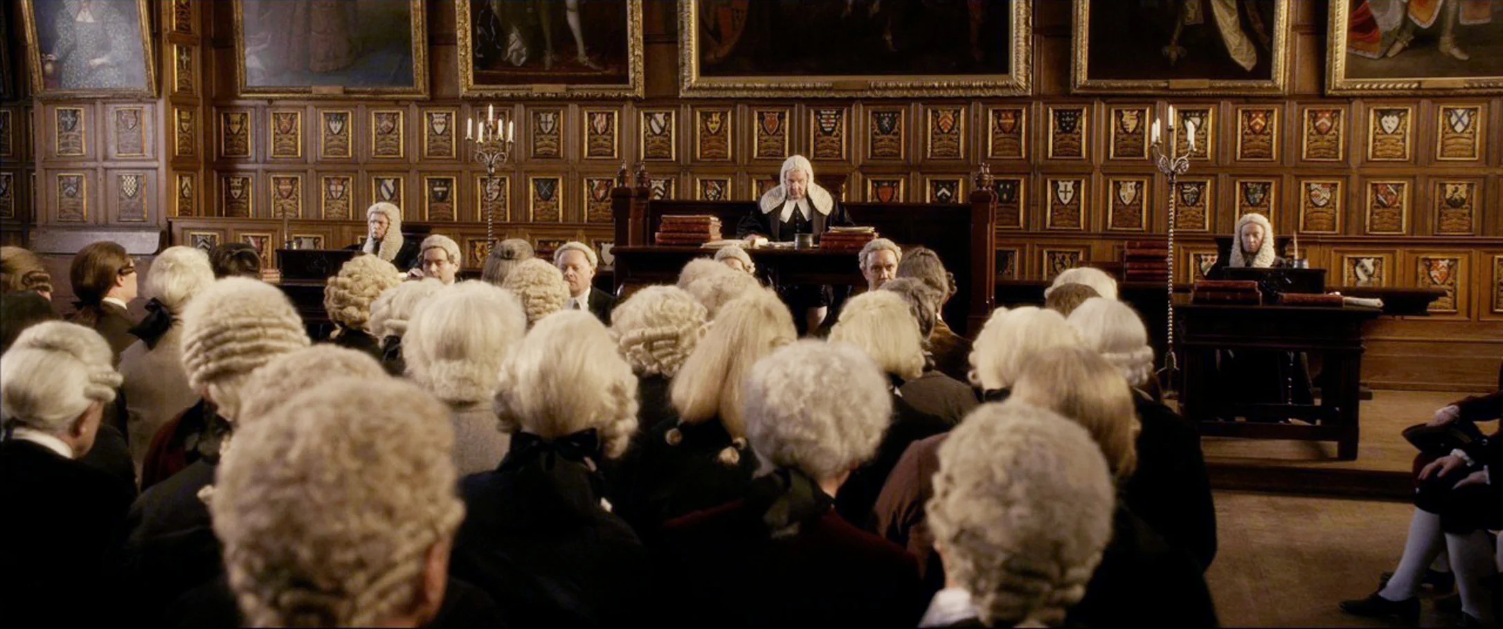 Courtroom scenes shot at Middle Temple, London.