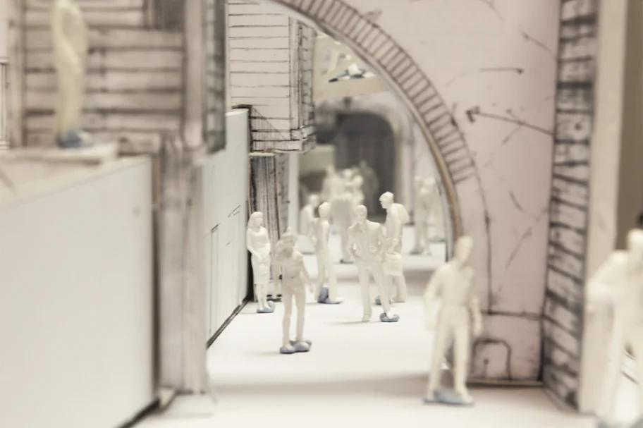 Scale model built to discuss camera angles.