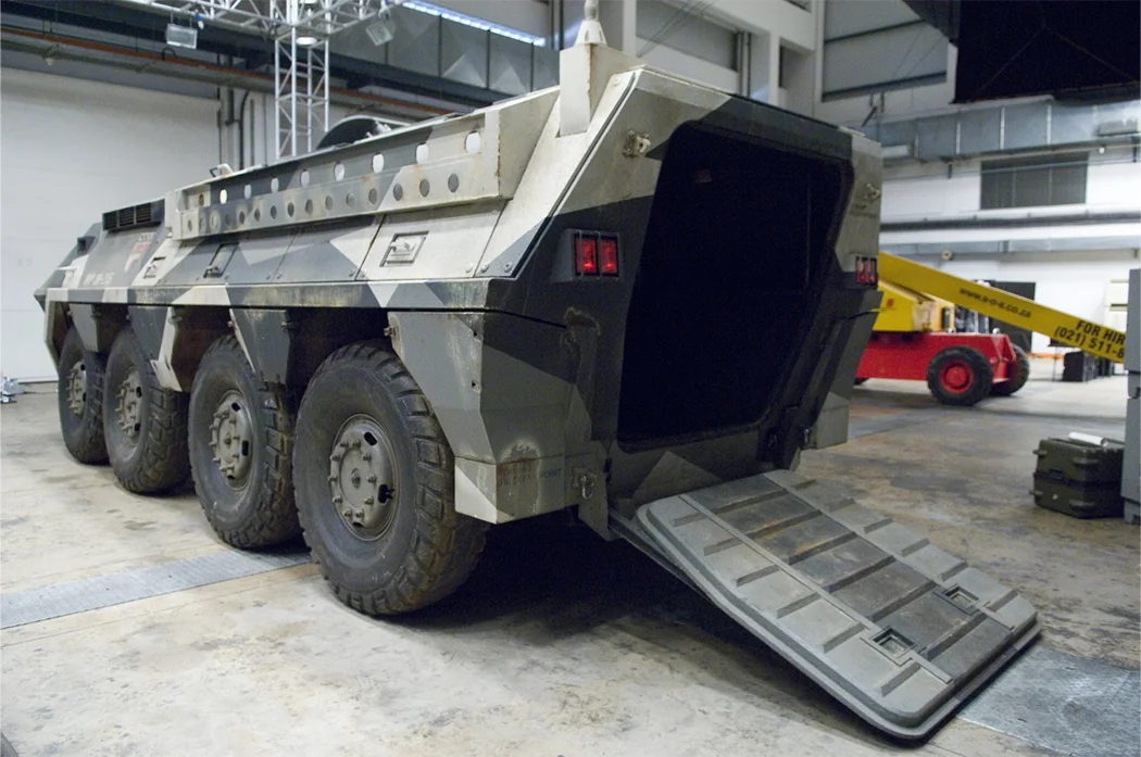 Hydraulic rear door open.