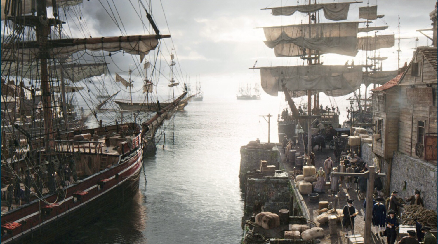 Bristol Dock scene complete with additional CG ships.