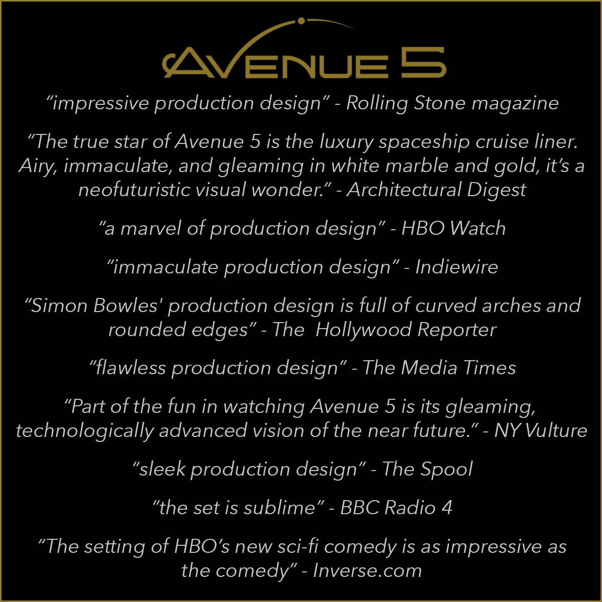 QUOTE FOR THE DESIGN OF AVENUE 5