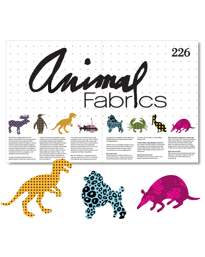 Animal Fabric Magazine Spread