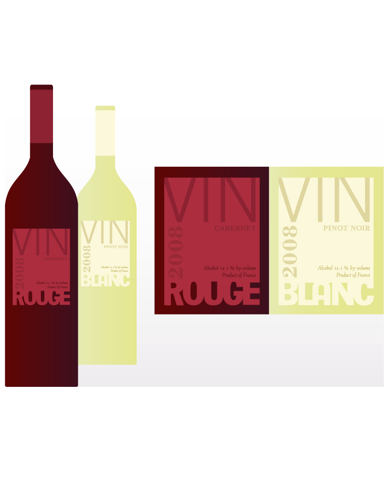 Rouge and Blanc Wine Labels
