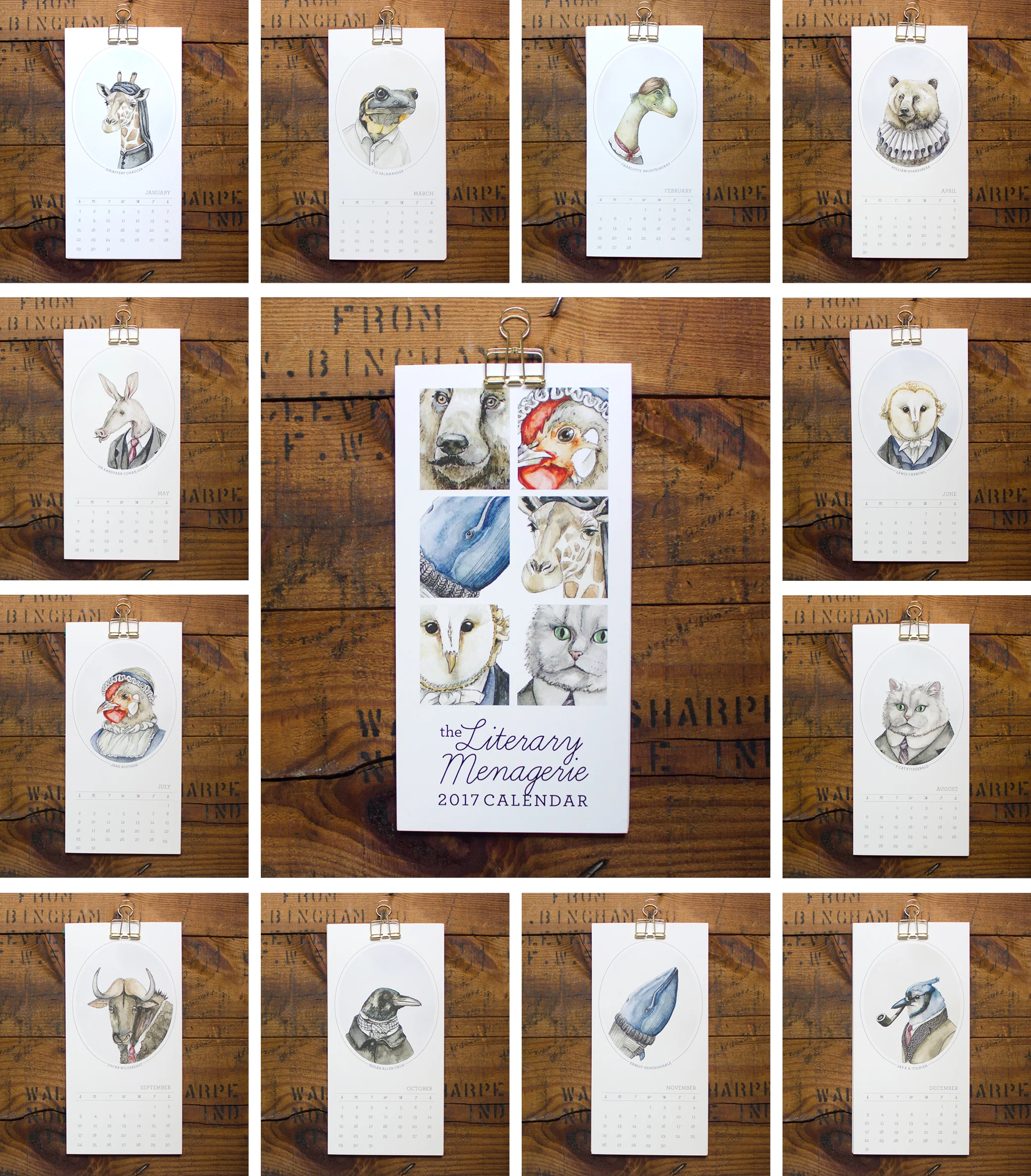 The Literary Menagerie 2017 Calendar - BUY