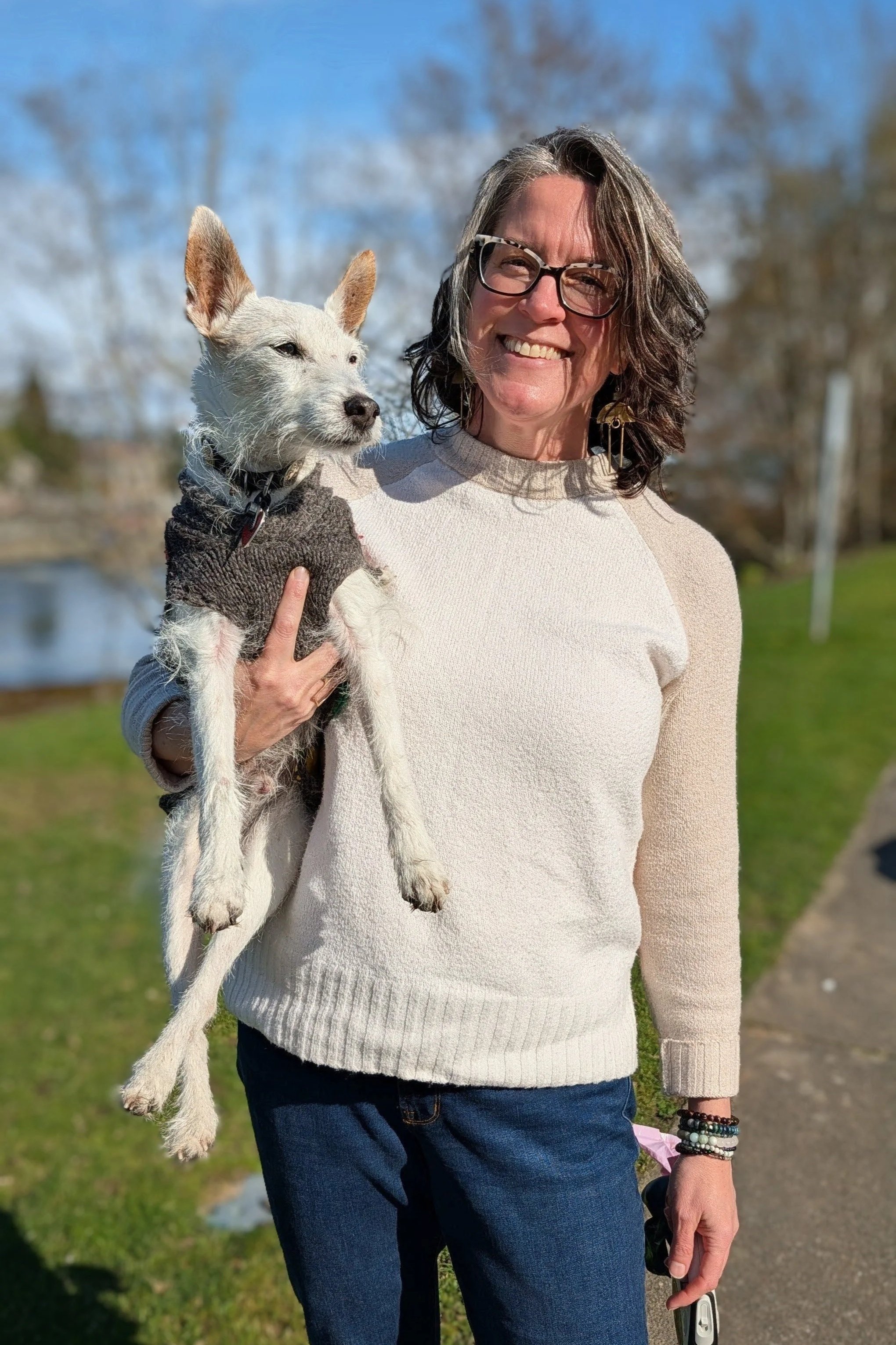 Nicole Bratt with her dog Dodge