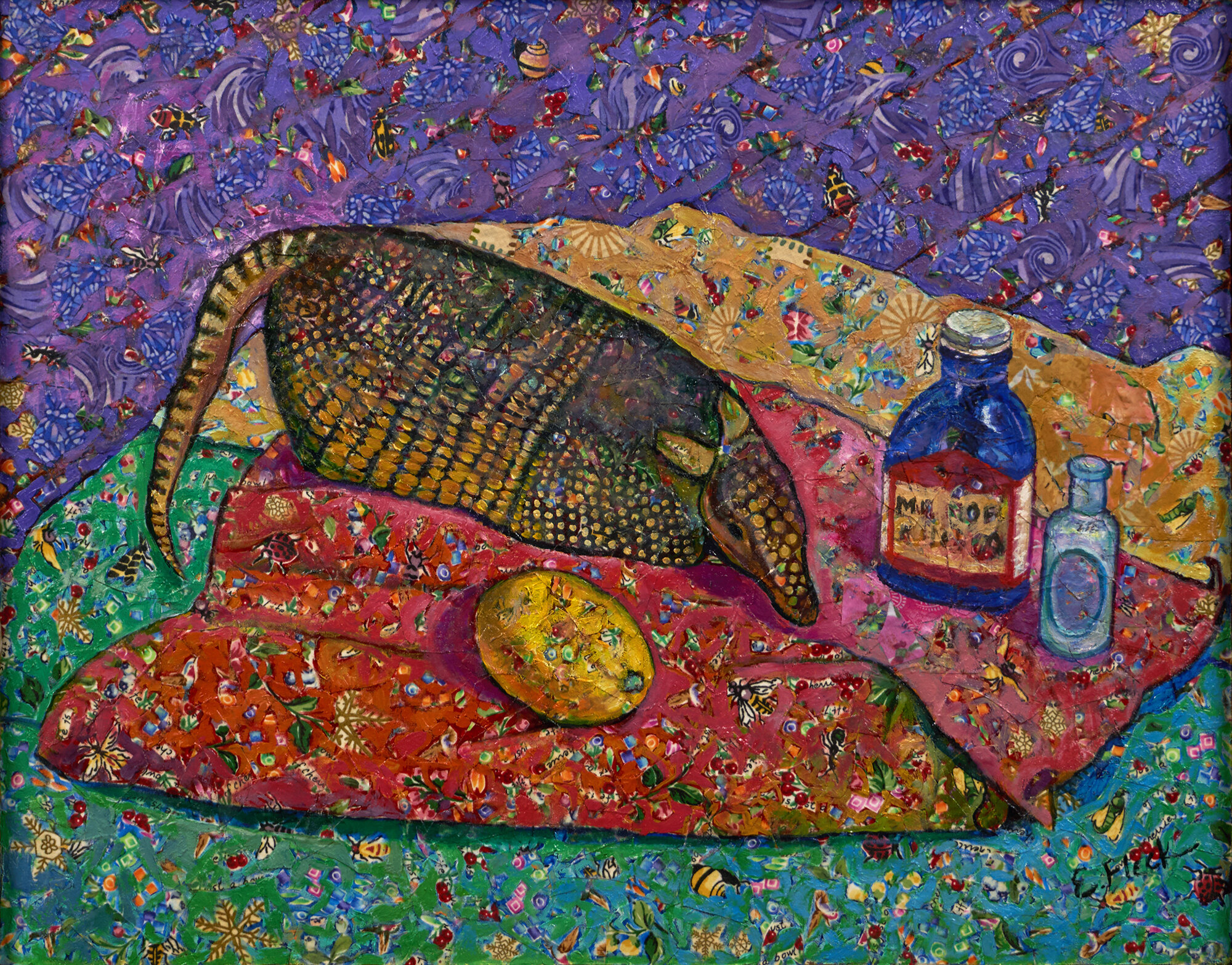 Armadillo Still Lifeoils on fabric, 16x20, 2018.jpg