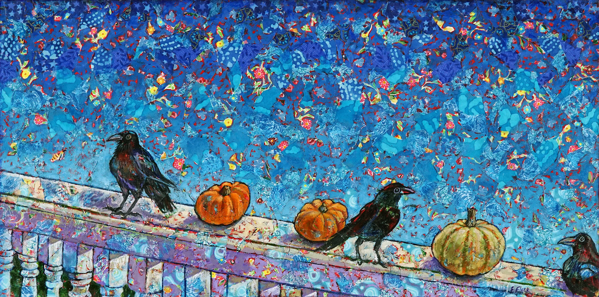 Three Crows on a Porch