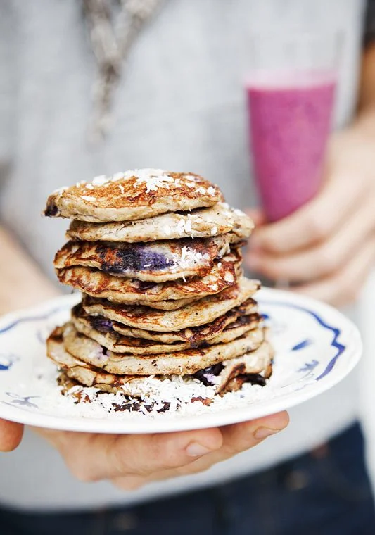 Flour-free Banana & Blueberry Pancakes