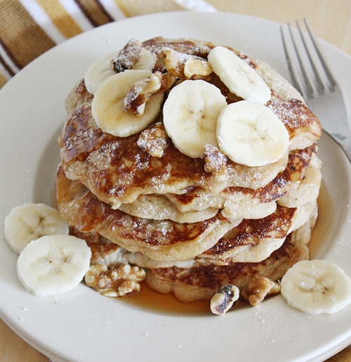 Banana Coconut Walnut Pancakes