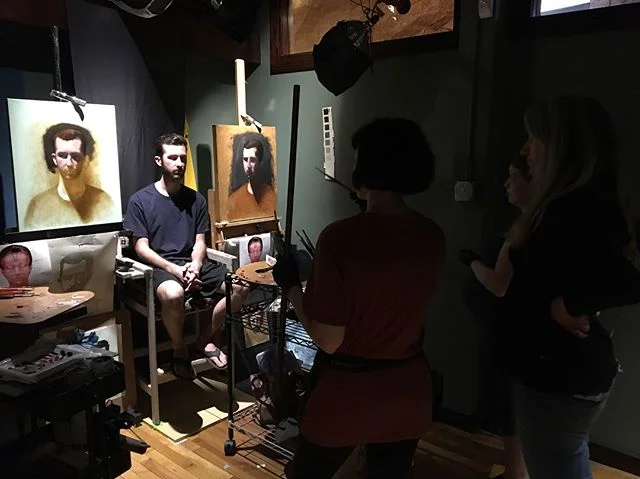 Last day of our 2 week portrait workshop with Emmy De Musis. An incredibly informative 10 days work a great group of people and models! #portrait #portraitpainting #oilpainting #indirectpainting #sightsize #anatomy #glazing #scumbling #araboston #academyofrealistart @emanuelademusis