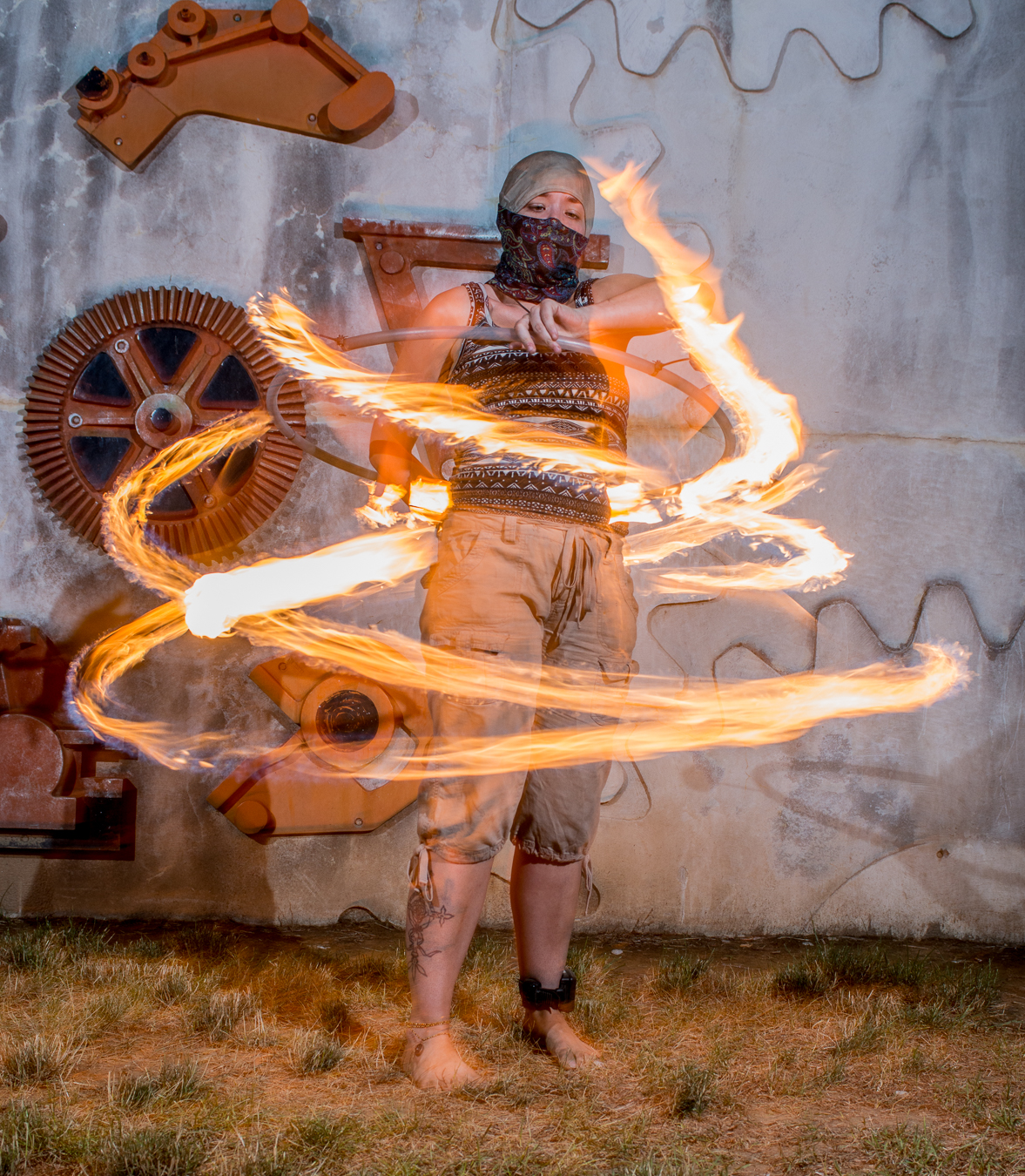 Korin Joella spinning fire at the June Creek Fire in York, PA
