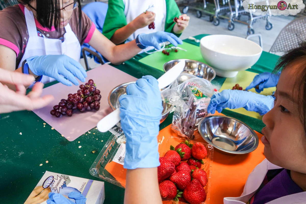 We're going to make fruit kabobs next