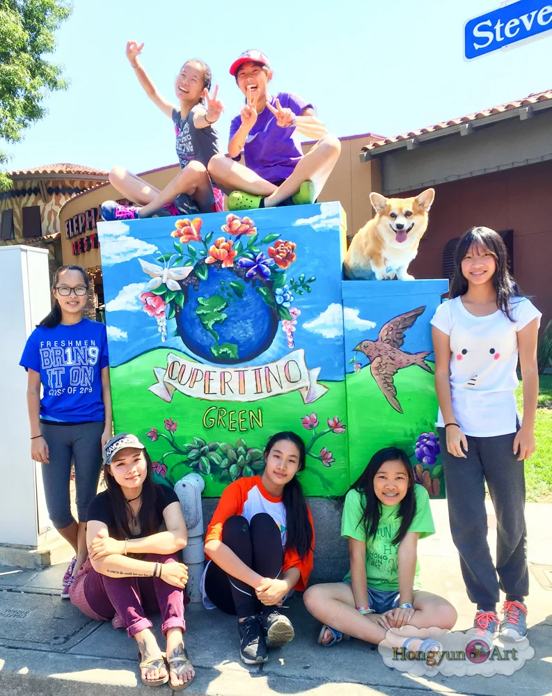 Winner - 2016 Energized by Art, Utility Box Art Competition. Cupertino Earth Day Artwork