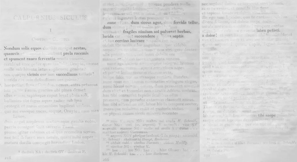 Excerpt from Calpurnius Siculus’ Eclogues