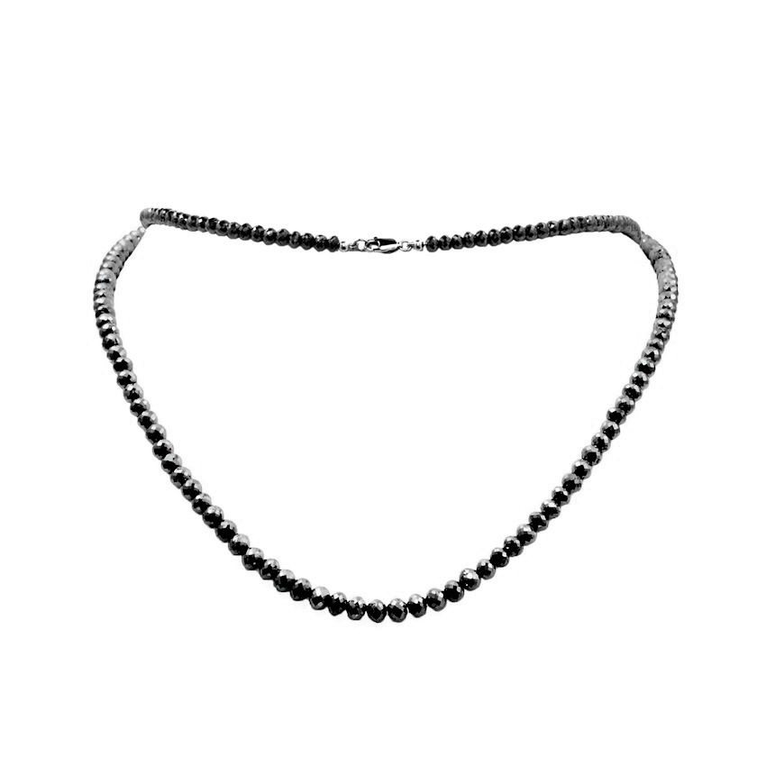 FNE-107 White Gold Black Diamond Bead Necklace — Fleetwood Jewellery  Engagement Rings | Earrings | Necklaces | Watches | Gold