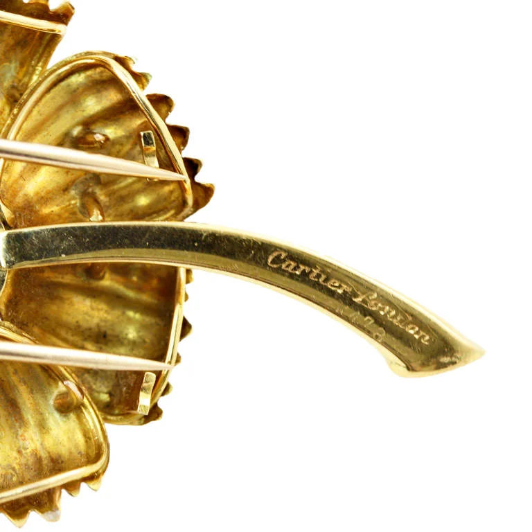 Cartier Natural Burma Ruby Gold Flower Pin- 2.jpeg
