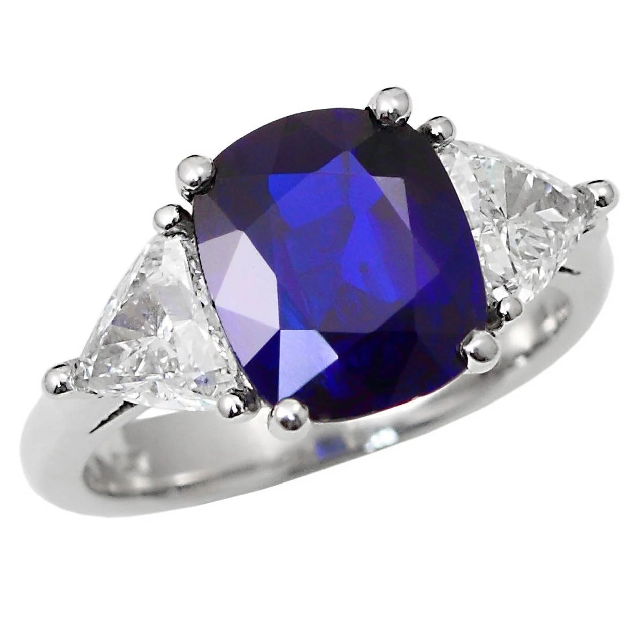 3 ct. Royal Blue No Heat Burma Sapphire Platinum Engagement Ring