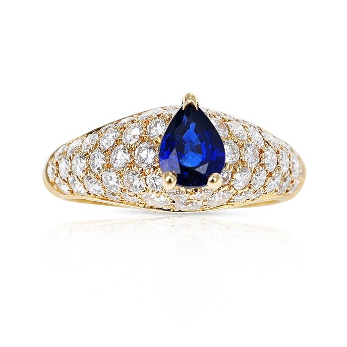 boot Picasso Archaïsch FRENCH CARTIER PEAR SHAPE BLUE SAPPHIRE RING WITH DIAMONDS, 18 KARAT YELLOW  GOLD — RAF - Rare | Antique | Fine Jewels : Jewels for Generations