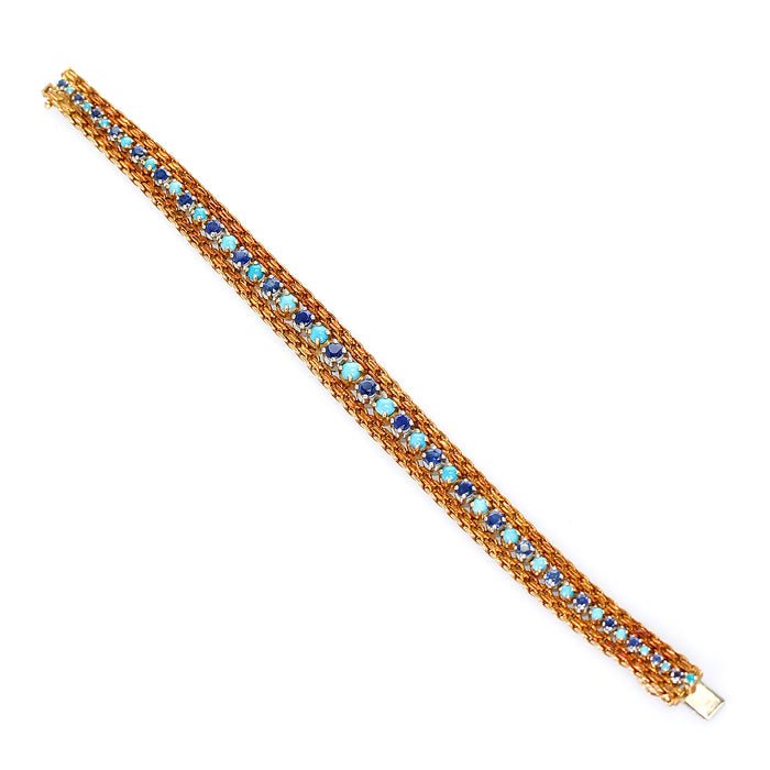 Cartier High Jewelry Diamond Turquoise Bracelet Deco Inspired 12.73 Carat  For Sale at 1stDibs