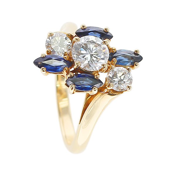 Chaumet Paris Emerald Diamond 18 Karat Gold Stacking Ring