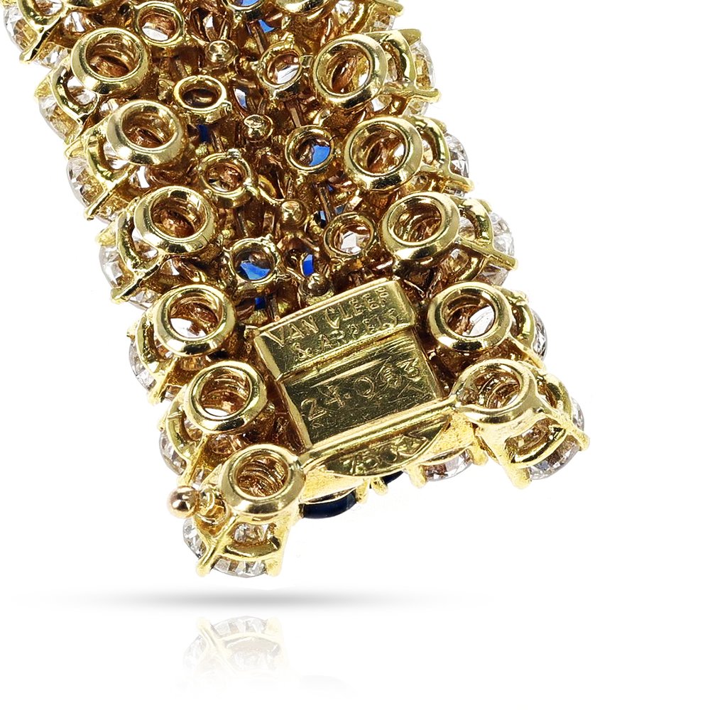 personeelszaken Ringlet een beetje Magnificent Vintage Van Cleef & Arpels Sapphire and Diamond Gold Choker and  Bracelet — RAF - Rare | Antique | Fine Jewels : Jewels for Generations