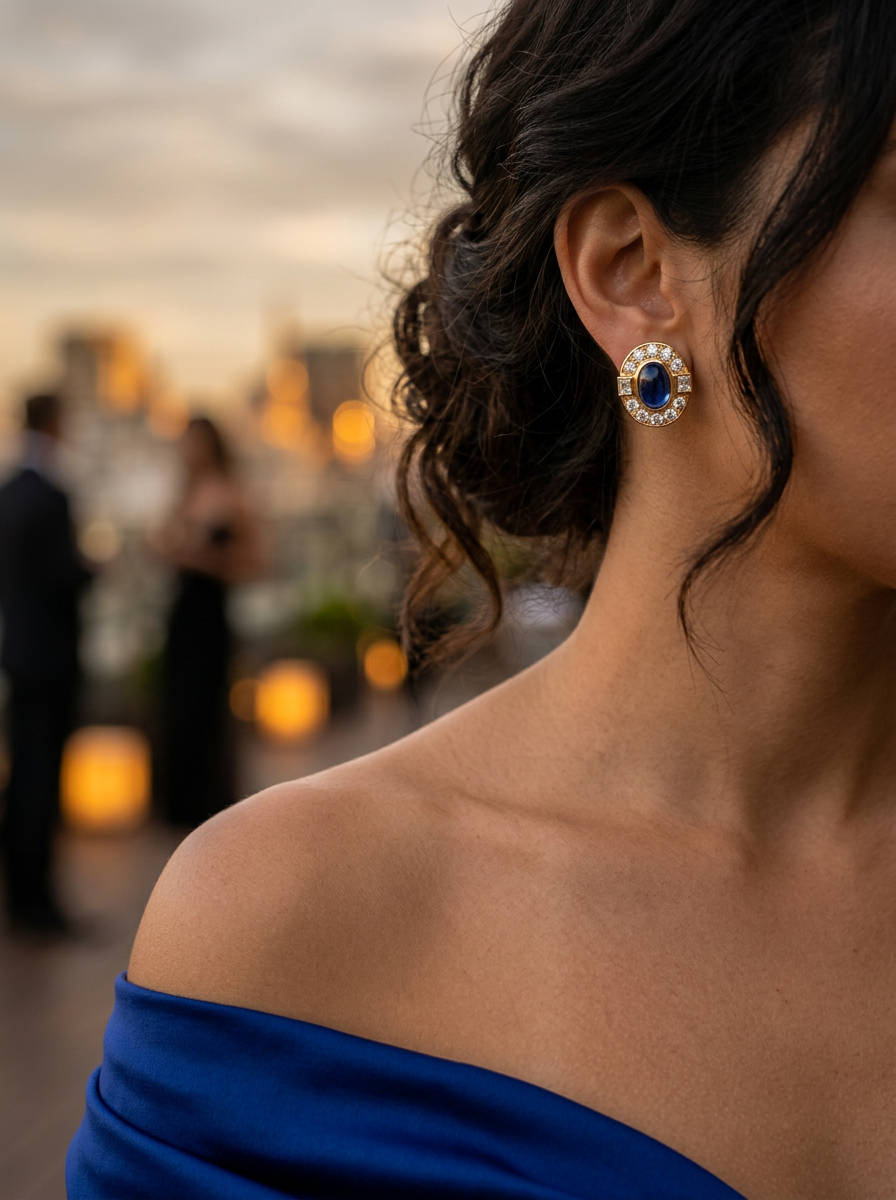 Cartier Sapphire and Diamond 18K Yellow Gold Earrings.png