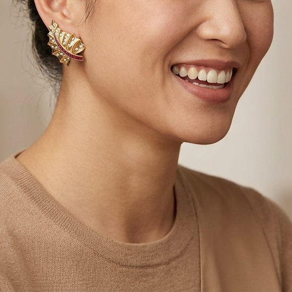 vancleef_ruby_diamond_18k_gold_leaf_earings.png
