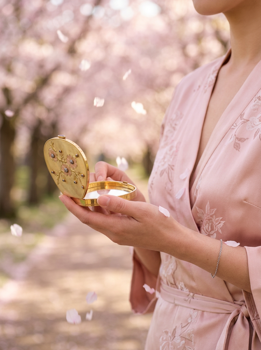 cartier diamond 18k yellow gold compact cherry blossom.png