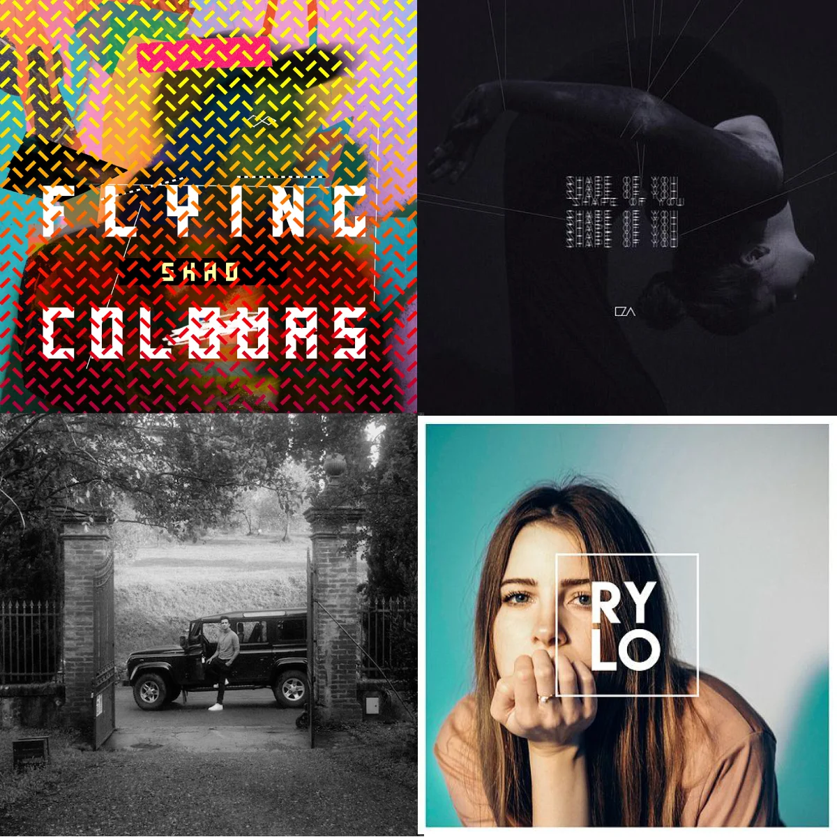 Artists's albums from top left to bottom right: SHAD, EZA, Francis and the Lights, RY-LO