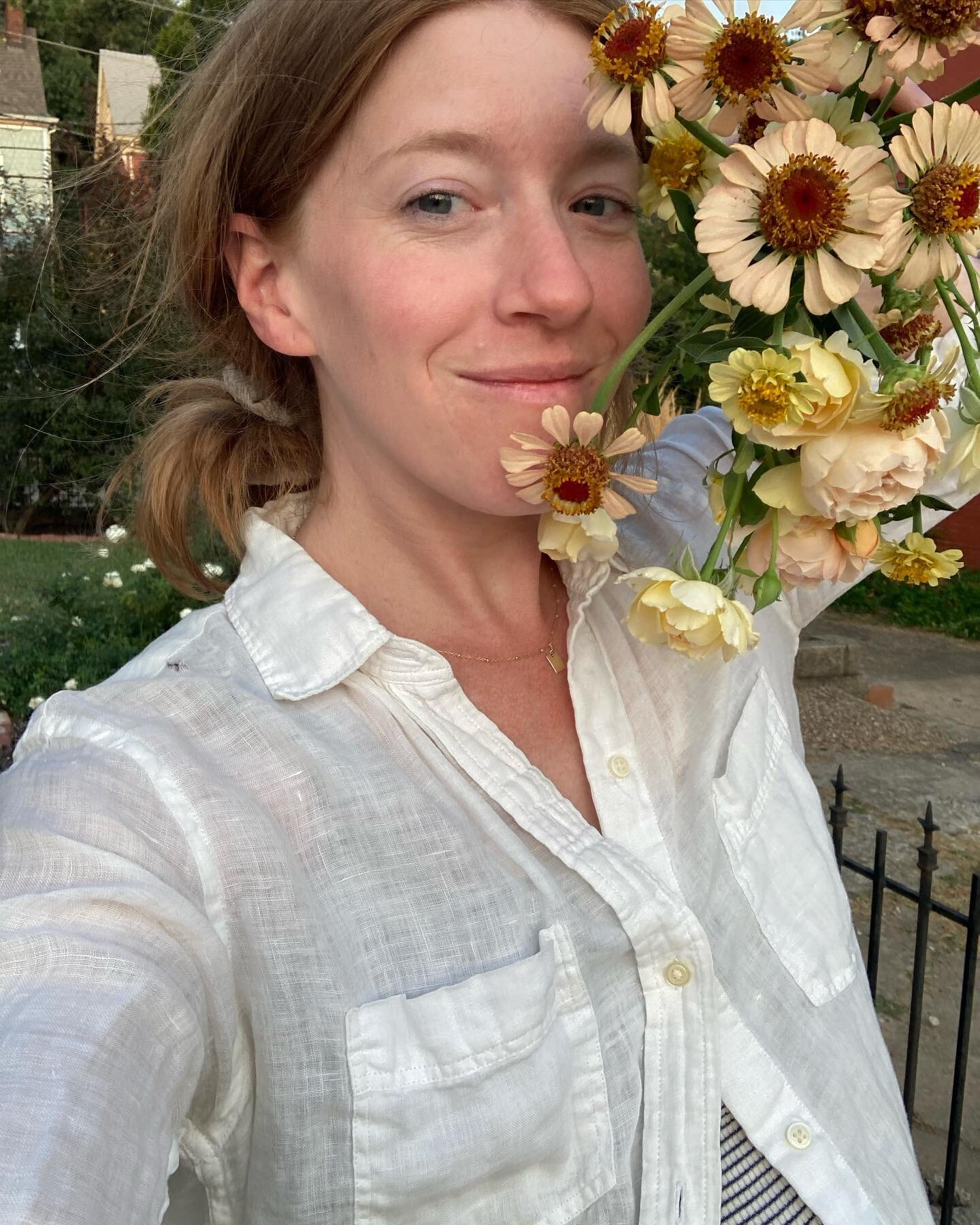 Dear Zinnias and Garden Roses,

Thank you for blooming despite the 100&deg; temps and my inconsistencies in paying you proper attention. 

This evening&rsquo;s &ldquo;cooler&rdquo; weather really was a reprieve. 

I thank @floewen for watering you.


