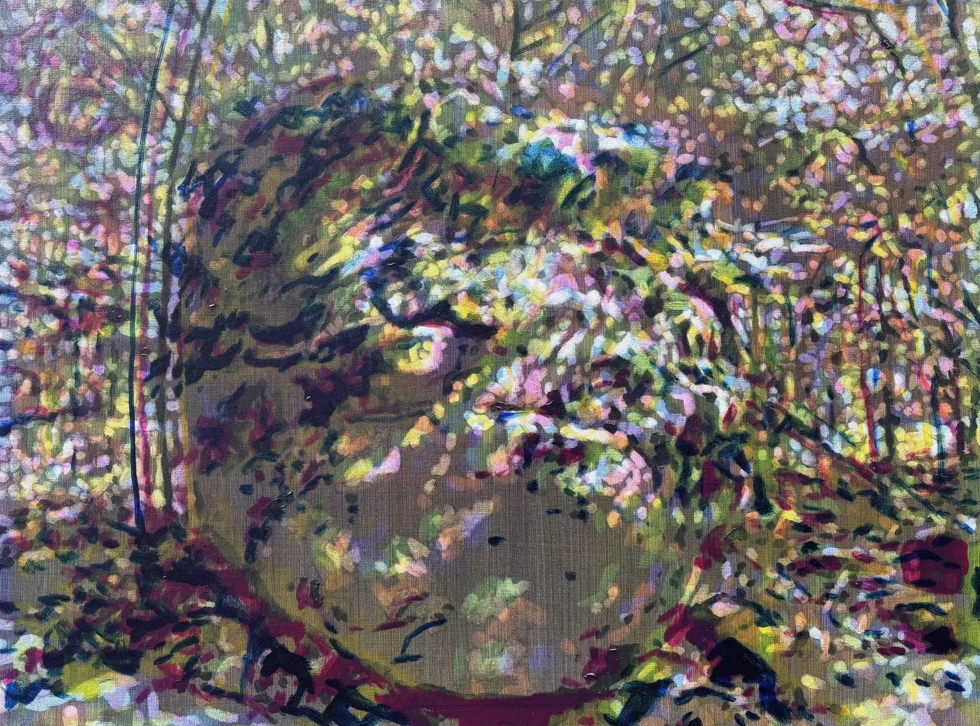 Glimmer, oil on canvas, 24" x 32", 2026