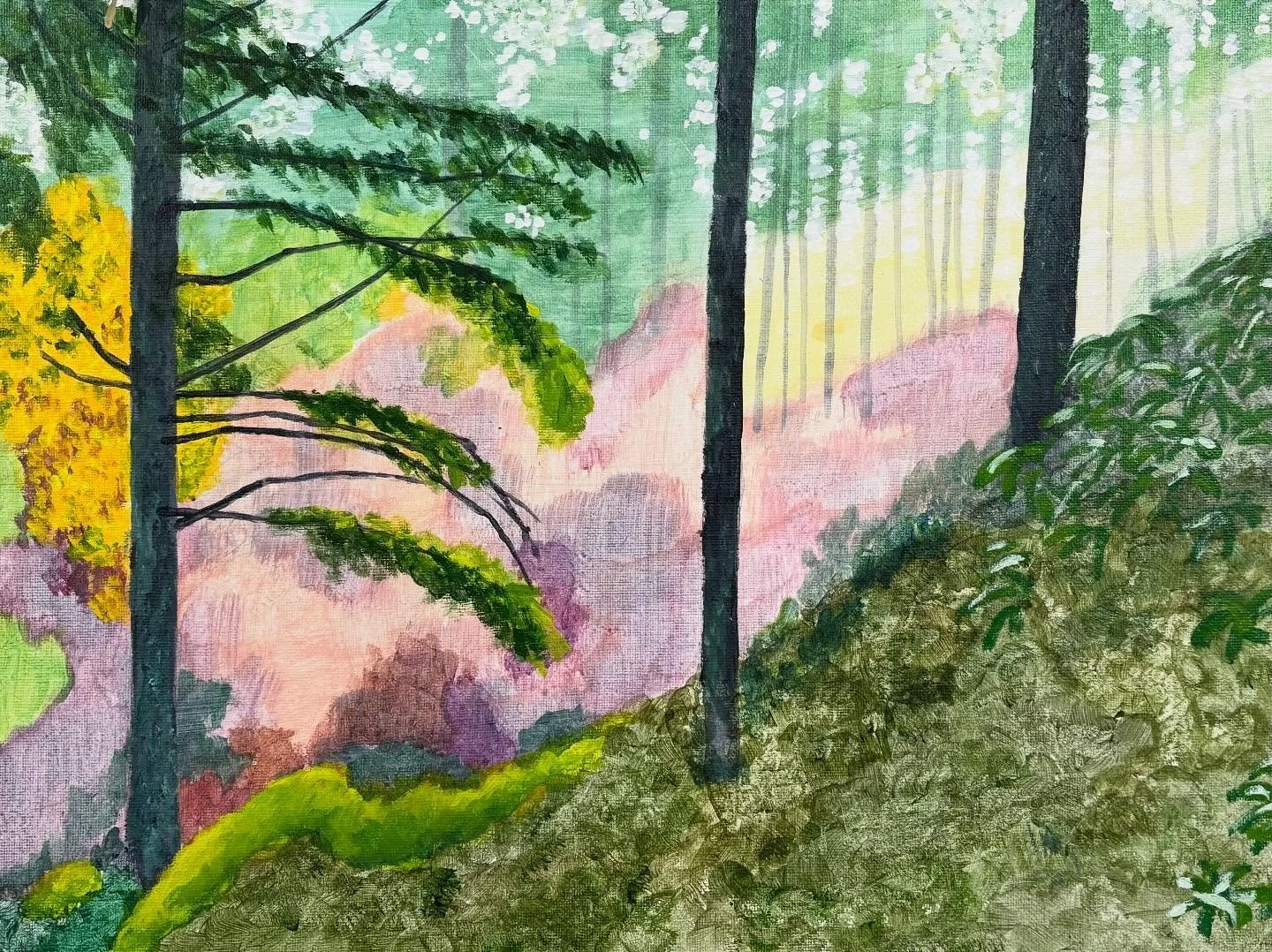 Some gorgeous paintings made by students in my landscape painting class @visaartschool . Very impressed with how everyone is exploring their personal visual languages