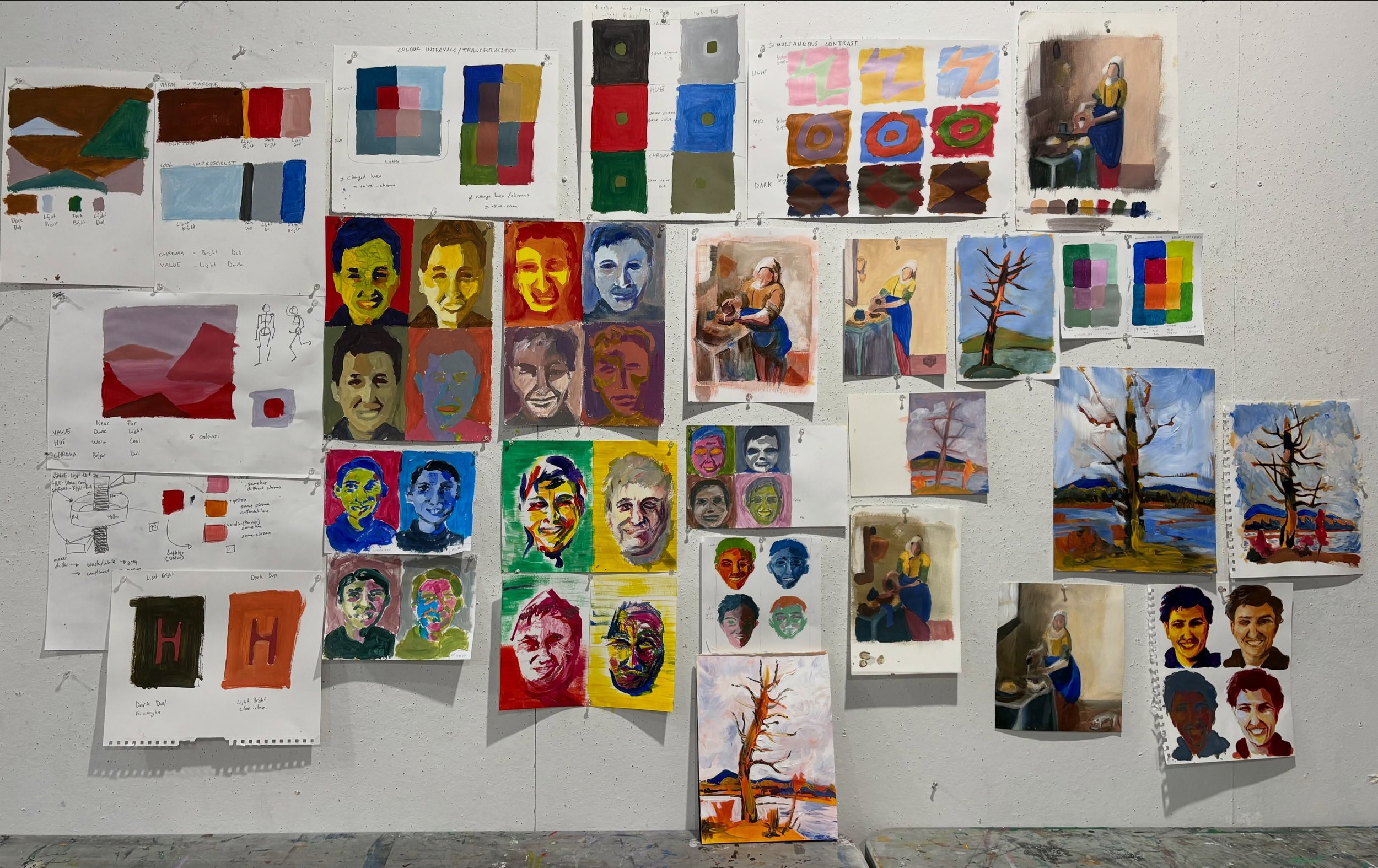 Studies and demos from this weekend&rsquo;s colour workshop @visaartschool 
It was a fun one