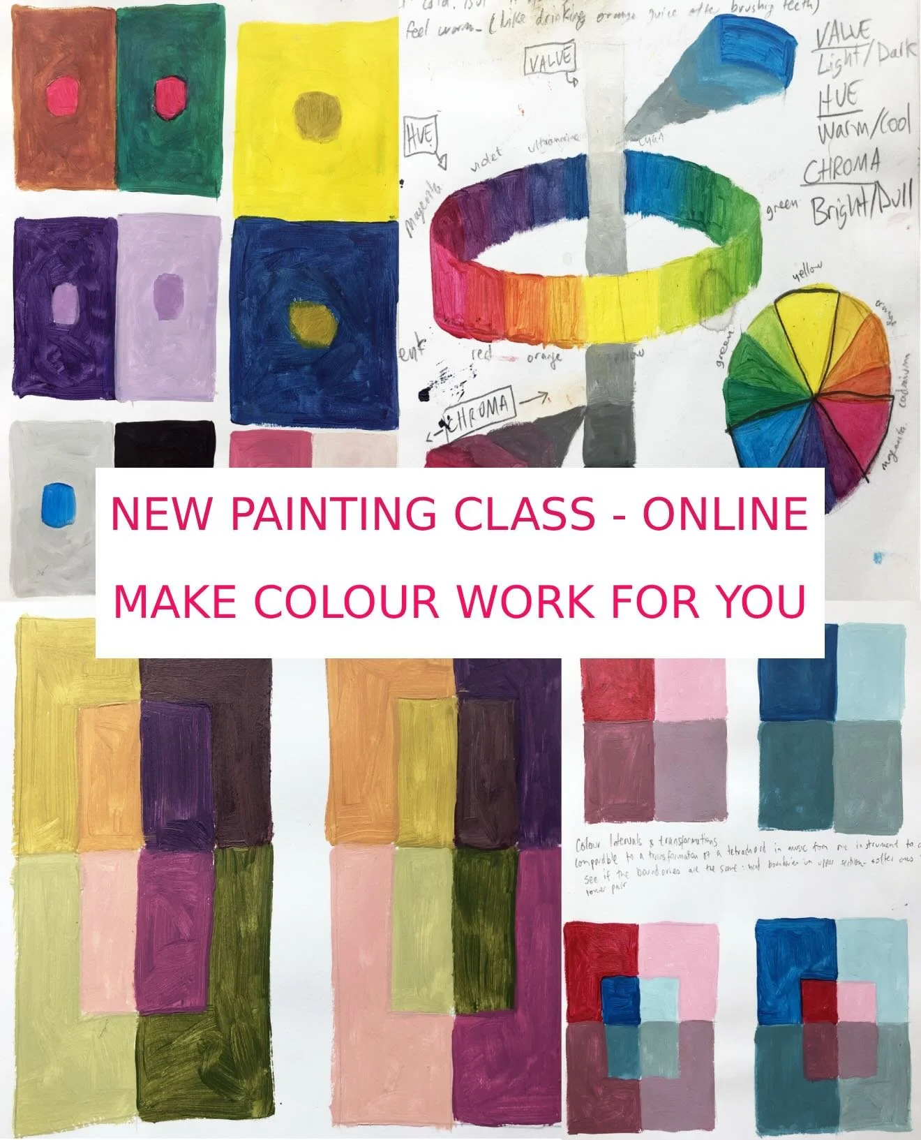 I have a new painting course coming up in two weeks. This course will help you to use colour with more intention and control by understanding the underlying principles of colour.

Classes will be conducted live over zoom and you will also get a link 