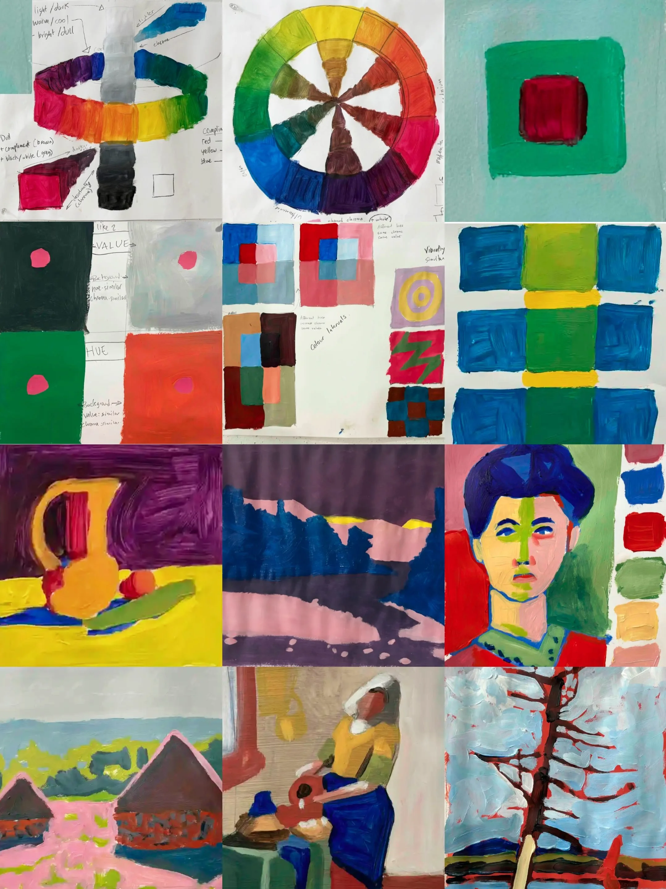 I am enjoying making these demo grids. Here are some of my demos from classes earlier in the summer: 

>>>Intro to Colour (in-person)
>>>Drawing: Portraiture (in-person)
>>>Landscape as Abstraction (in-person)