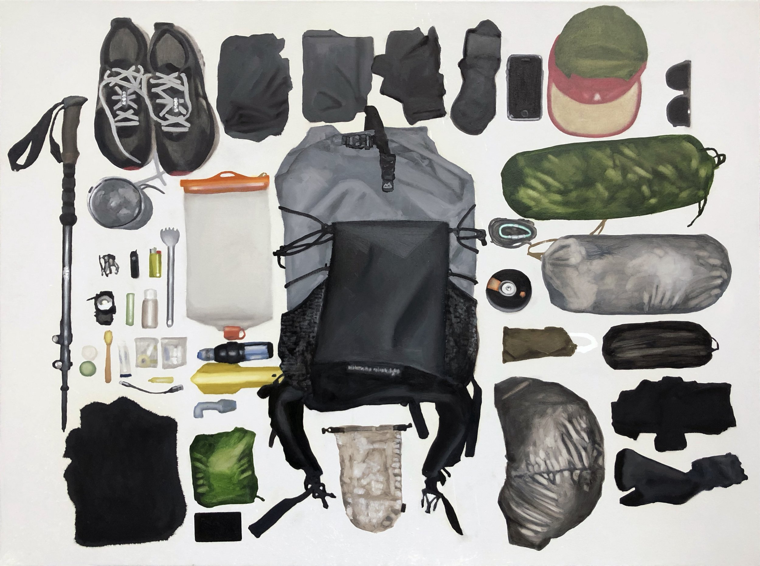 Gear Layout 1, oil on canvas, 36" x 48", 2023