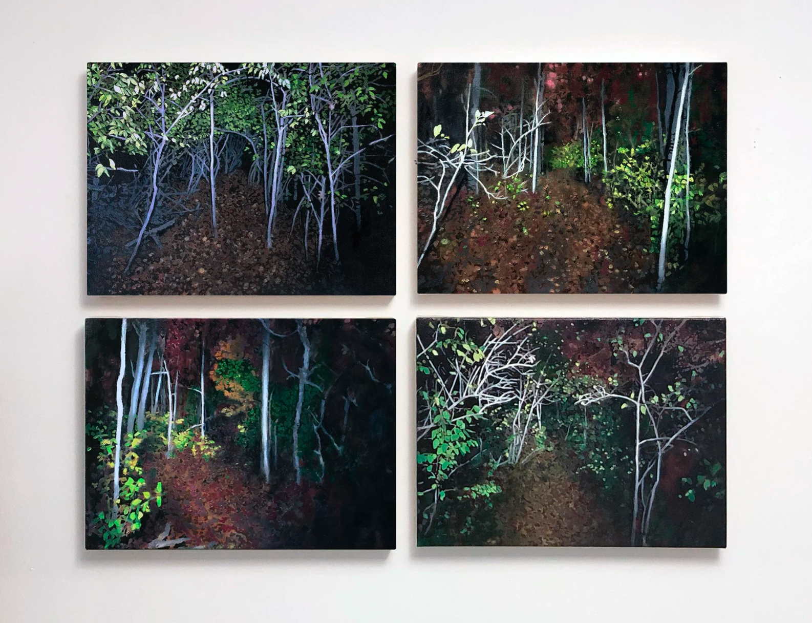 Headlamp series, 12” x 16” each, oil on canvas, 2023