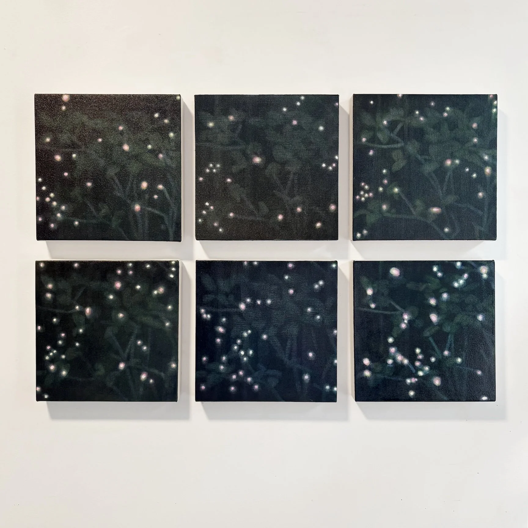 Midges, oil on canvas, 10" x 10" each, 2026